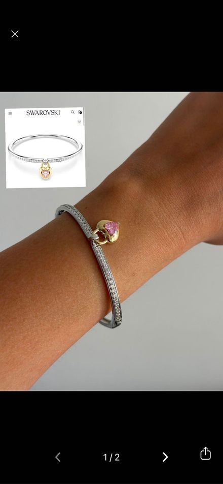 Swarovski Kalp Figürlü Bileklik