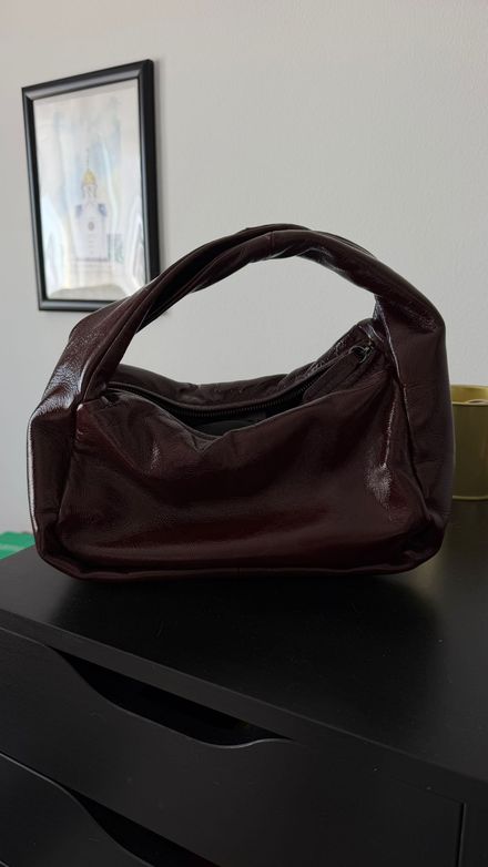 Bordo Oval Çanta