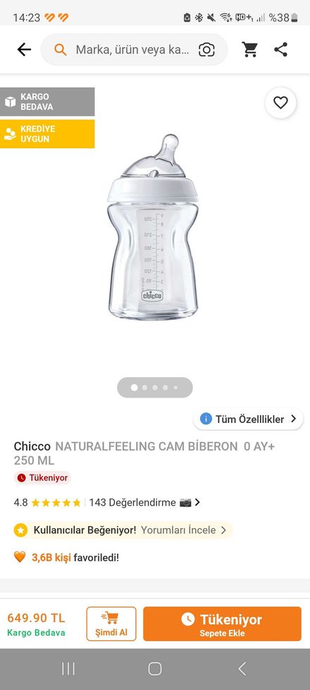 Chicco naturelfeeling CAM BİBERON 250 ml