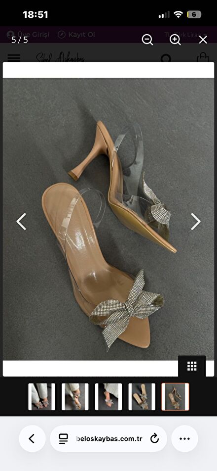 Pudra Şeffaf Taşlı Stiletto
