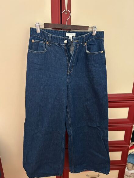 H&M Mavi Geniş Paça Jean Pantolon