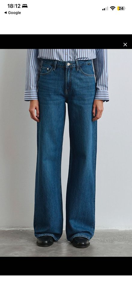 Malibu Mavi Geniş Paça jean