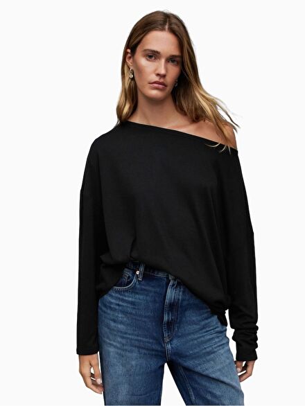 AllSaints Rita Kayık Yaka Uzun Kol Bluz