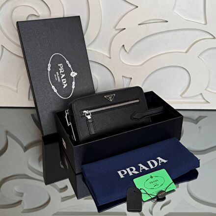 Siyah prada erkek el çantası