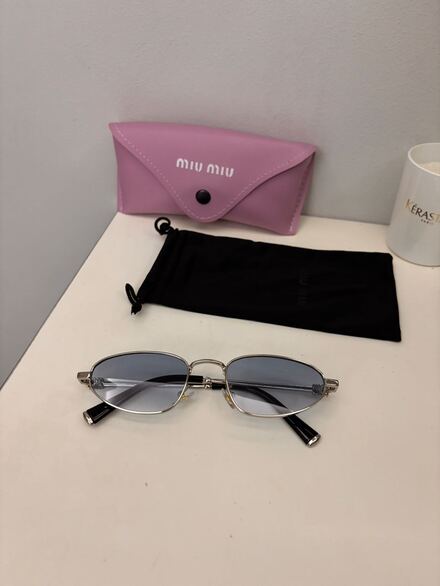 Miu miu oval gözlük mavi cam