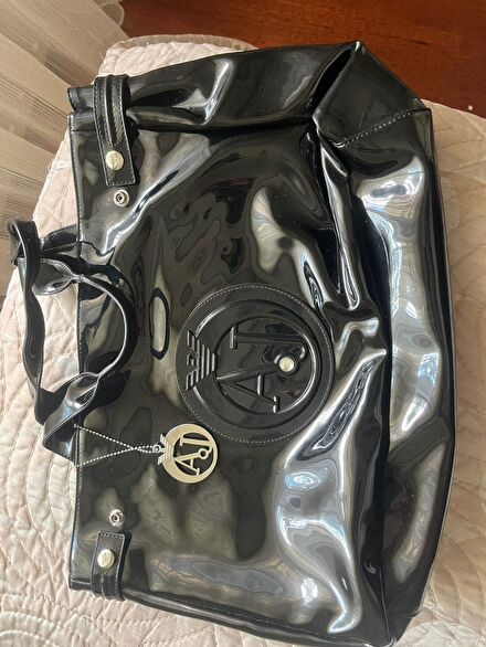 Armani Jeans Siyah Deri Omuz Çantası