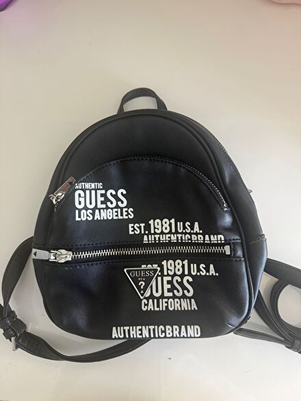 Siyah Guess orijinal mini Sırt Çantası
