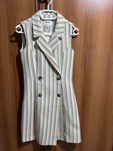 Koton Çizgili Blazer Elbise