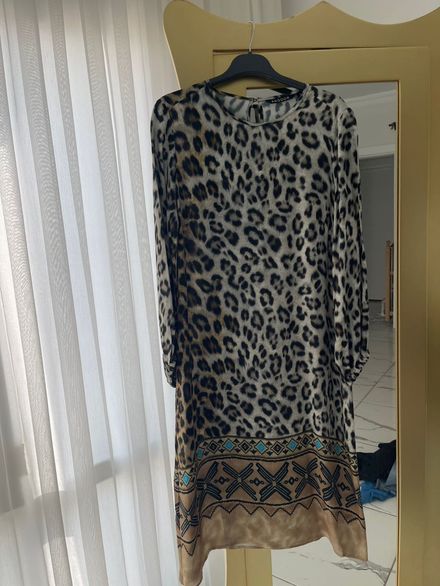 Leopar Desenli Elbise
