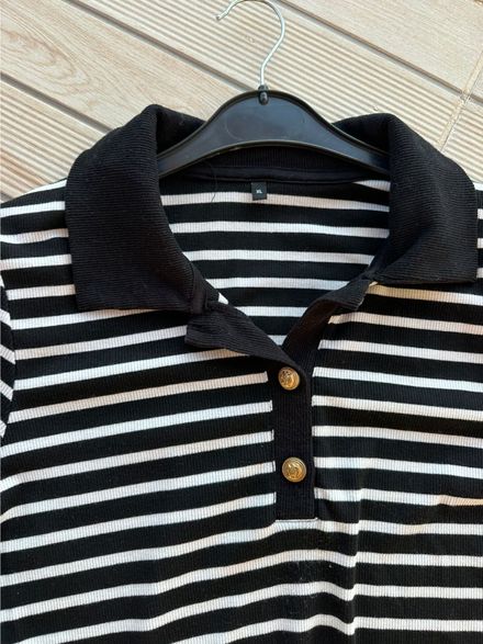 Çizgili Polo Yaka elbise