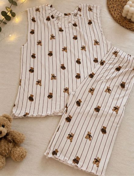 Ayıcık Desenli Pijama Takımı 38 beden