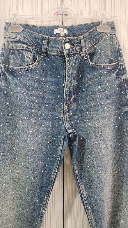 Twist Taşlı Jean Pantolon