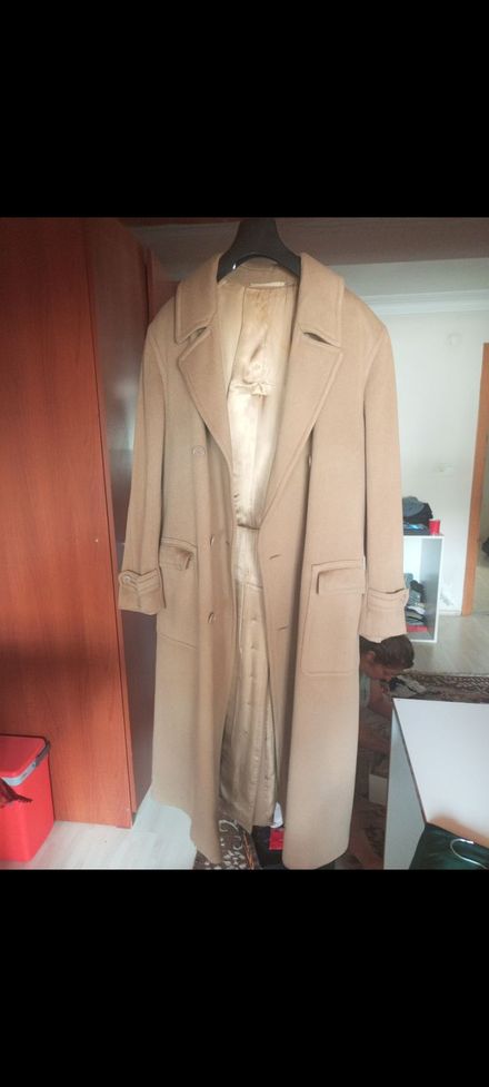 Hugo Boss Bej Uzun Kaban kasmer