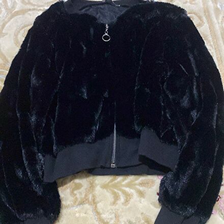 Siyah Peluş  Mont