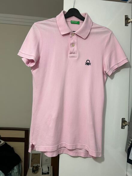 Benetton Polo Yaka Pembe Tişört