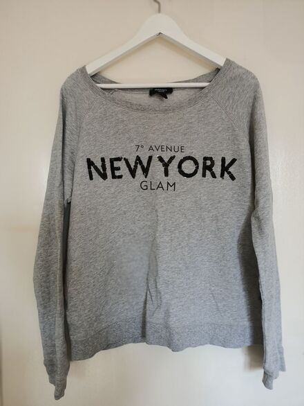 Mango Gri 'New York Glam' Sweatshirt XL