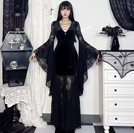 Eastetic Gotik dress vamp fairycore y2k