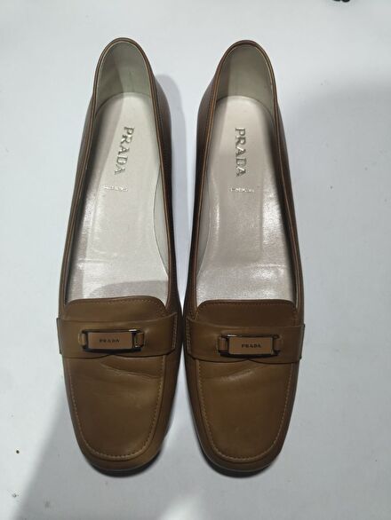 Prada Deri Loafer Babet - Sıfır Ayarında