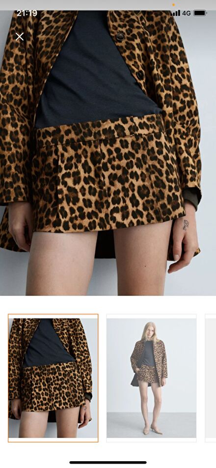 Leopar Desenli sort Etek