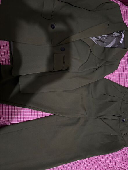 Yeşil Blazer Ceket Pantolon Takım