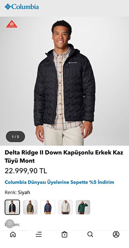 Columbia Kapüşonlu Erkek Mont