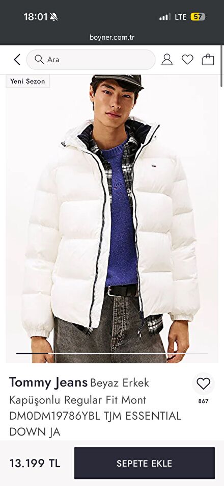 TOMMY JEANS ERKEK MONT