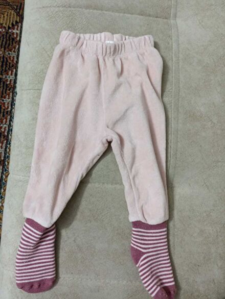 LCW Baby Kadife Pembe Çoraplı Pijama🎀