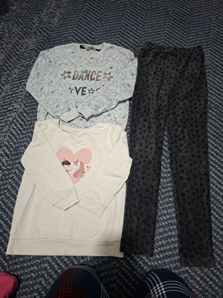 Kız Çocuk Sweatshirt ve Tayt Takımı