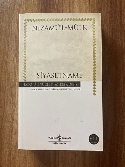 Nizamülmülk Siyasetname Kitabı