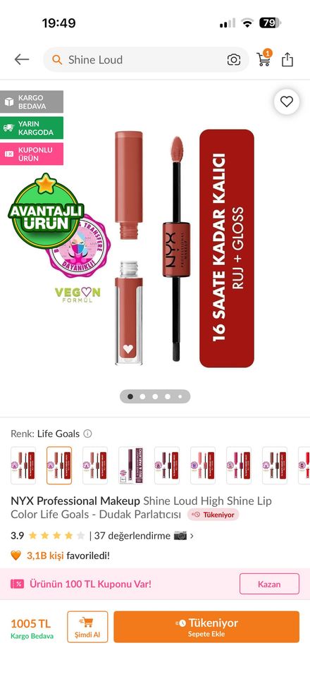 NYX Shine Loud Dudak Parlatıcısı