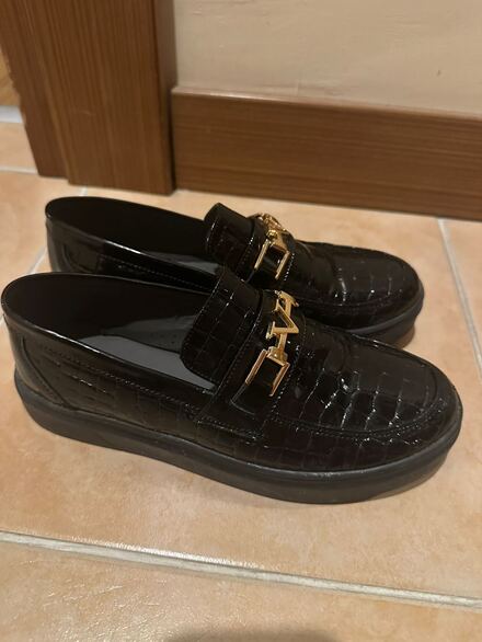 Siyah Metal Tokalı Loafer Ayakkabı