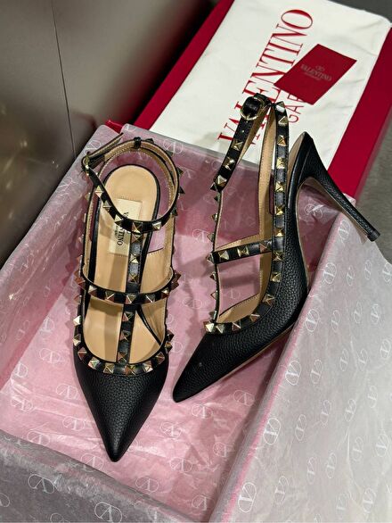 Valentino Siyah Stiletto Ayakkabı