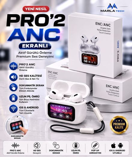 PRO'2 ANC Ekranlı Kulaklık