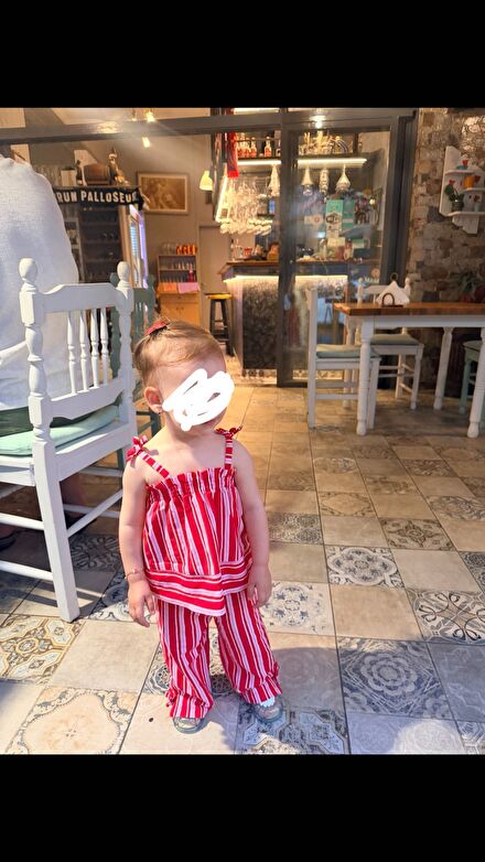 Zara Kırmızı Çizgili Bebek Takımı