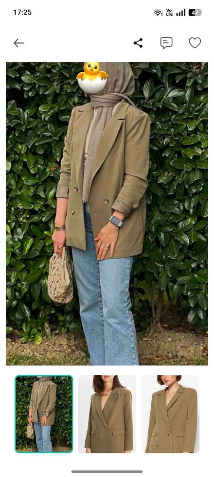 Oversize haki renk ceket blazer