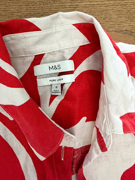 M&S Saf Desenli Gömlek