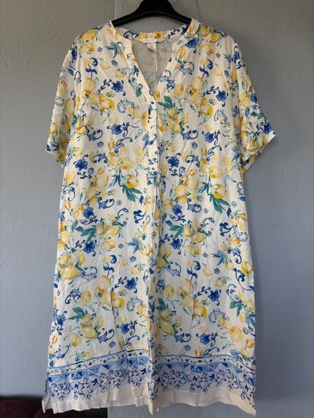 H&M Limon Desenli Elbise