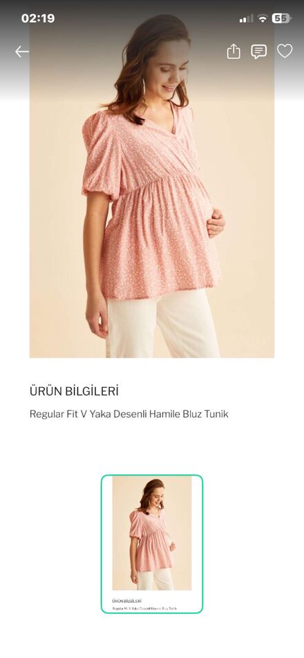 Defacto Desenli Hamile Bluz