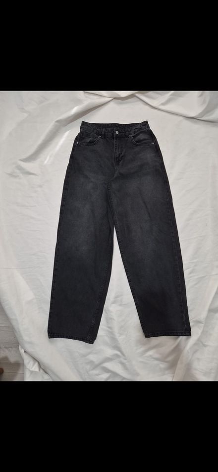 Siyah Bol Kesim Jean Pantolon