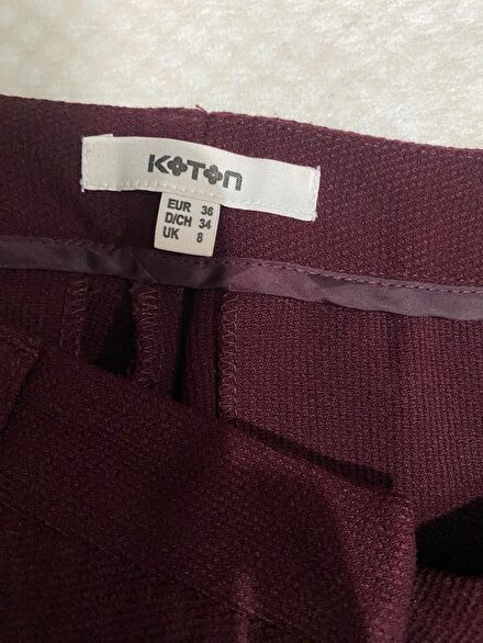 Koton Bordo Pantolon