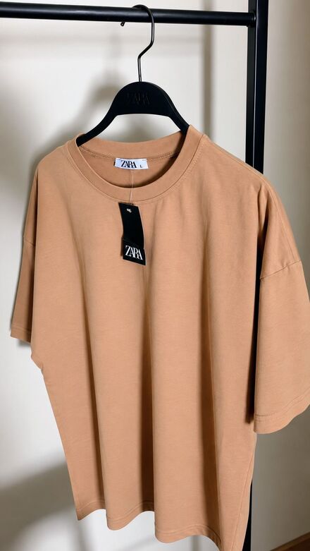 Zara Oversize Tişört L Camel / Sıfır