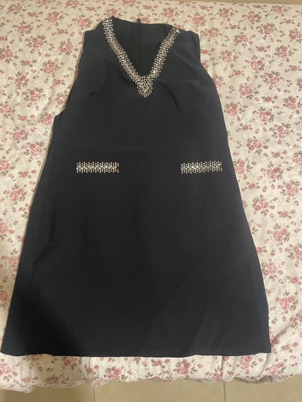 Siyah Taşlı Mini Elbise