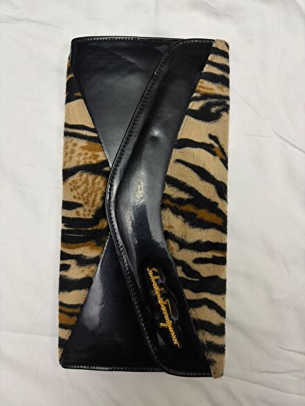 Salvatore Ferragomo Zebra Clutch Çanta