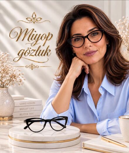 -1.75 Numara Miyop Kadın Cat Eye Gözlük
