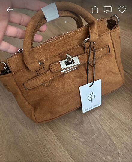 Stradivarius Taba Süet Çanta