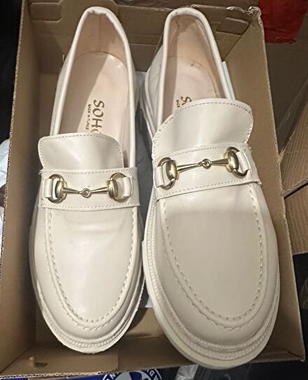 Krem Loafer Ayakkabı