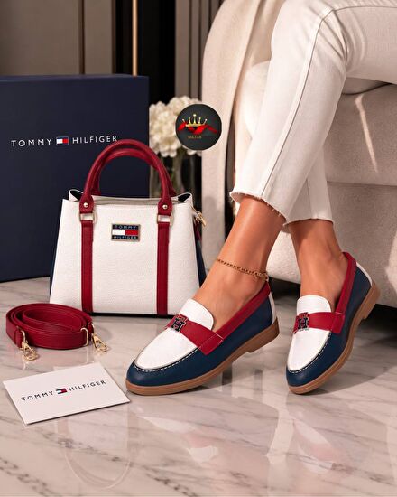 Tommy Hilfiger Beyaz El Çantası ve Babet