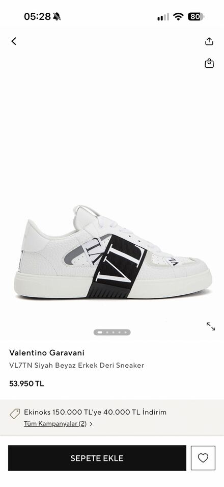 Valentino Garavani Beyaz Sneaker