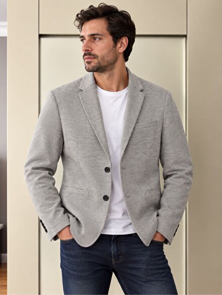 Zara Gri Dokulu Blazer Ceket Erkek