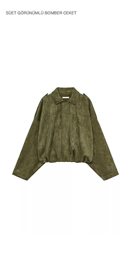 Süet Görünümlü Bomber Ceket